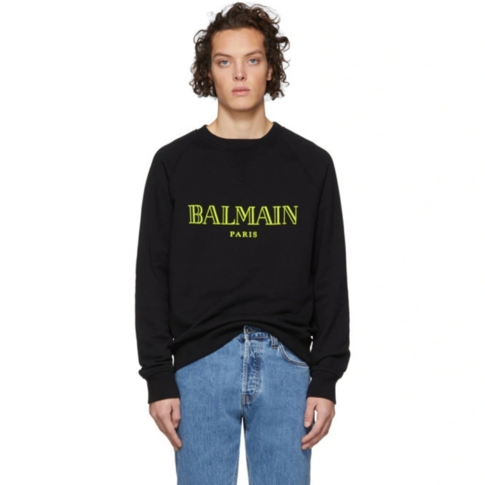 Balmain Black Logo Sweatshirt Size M